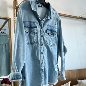 Pilcro Light Blue Denim Top